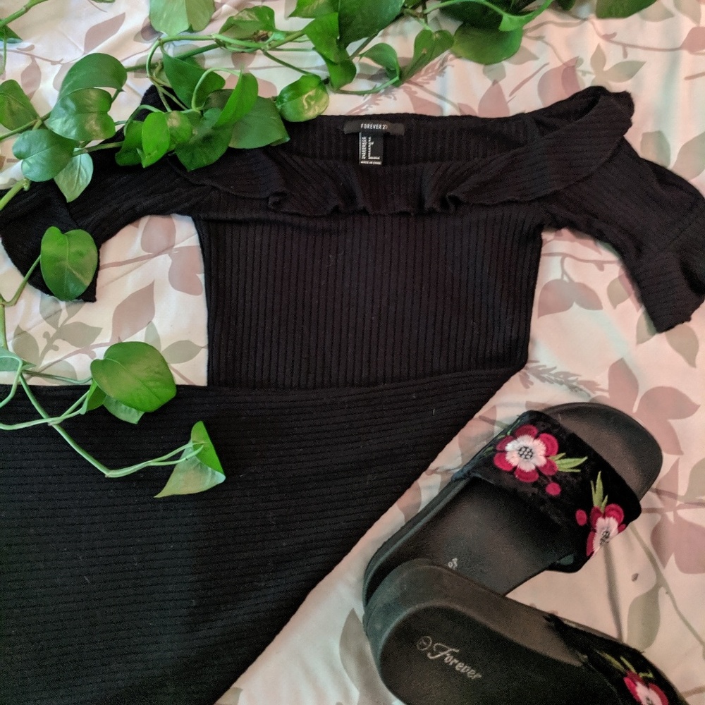 F21 ribbed bodycon dress